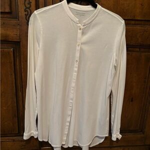 Eileen Fisher White Button-Down Tunic